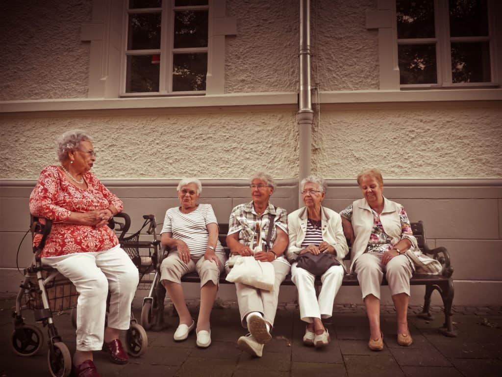 seniors ladies chatting