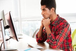 black male student computer